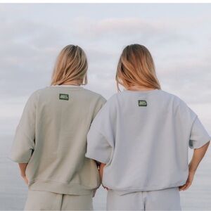 Daily Drills Cropped Sleeve Crew - Harbor!